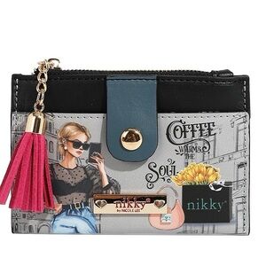 Nikky by Nicole Lee Graphic Wallet with Pink Tassel